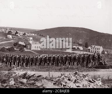 Maryland Heights, vicino a Harper's Ferry, New York state Militia, 1861-65. Precedentemente attribuito a Mathew B. Brady Foto Stock