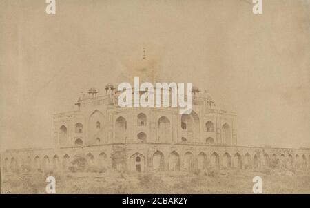 Tomba di Humayun, Delhi, 1850. Foto Stock