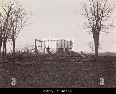 Rovine della casa di Henry, campo di battaglia di Bull Run, marzo 1862. Foto Stock