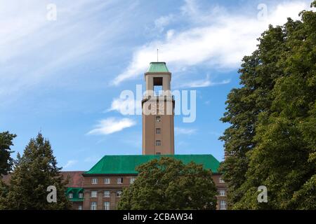 Rathaus Spandau, il municipio del borgo di Spandau nella periferia occidentale di Berlino Foto Stock