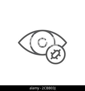Reazione allergica simbolo del vettore di cry occhio isolato su bianco sfondo Illustrazione Vettoriale