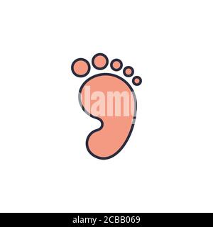 Icona vettoriale dell'impronta del bambino isolato su sfondo bianco Illustrazione Vettoriale