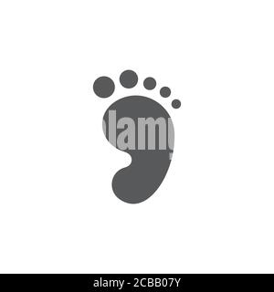 Icona vettoriale dell'impronta del bambino isolato su sfondo bianco Illustrazione Vettoriale