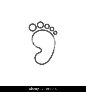 Icona vettoriale dell'impronta del bambino isolato su sfondo bianco Illustrazione Vettoriale