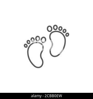 Icona vettoriale dell'impronta del bambino isolato su sfondo bianco Illustrazione Vettoriale