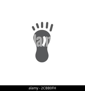 Icona vettoriale dell'impronta del bambino isolato su sfondo bianco Illustrazione Vettoriale