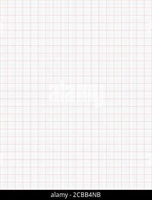 Griglia millimetrica su pagina in formato A4. Diviso da linee nere 1, blu 5 e rosse 10 mm. Foglio di carta per grafici tecnici. Illustrazione vettoriale. Illustrazione Vettoriale