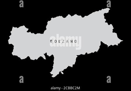 Mappa della provincia di Bolzano Illustrazione Vettoriale