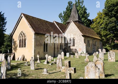 Chiesa di tutti i Santi a Houghton, vicino Stockbridge in Hampshire Foto Stock