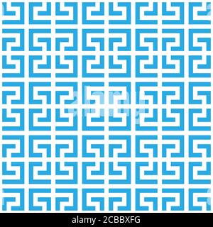 Chiave greca sfondo senza cuciture in bianco e nero. Design ornamentale astratto vintage e retrò. Semplice illustrazione vettoriale piatta. Illustrazione Vettoriale