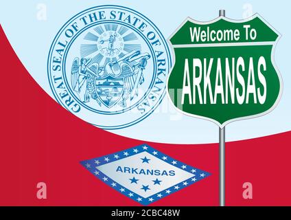 Segnale stradale Benvenuti in Arkansas Illustrazione Vettoriale