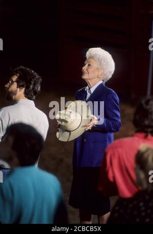 Austin, Texas USA, 1994: Il governatore del Texas Ann Richards film in spot televisivo per la sua campagna di rielezione. ©Bob Daemmrich Foto Stock