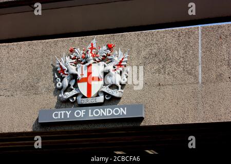 Lo stemma della città di Londra Foto Stock