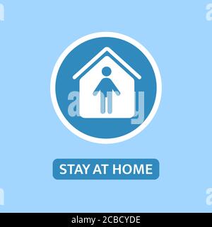 Rimando a casa composizione. Campagna di sensibilizzazione sui social media. Icona resta a casa. Illustrazione vettoriale. Illustrazione Vettoriale