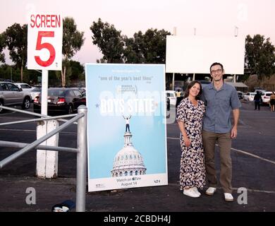 San Jose, Stati Uniti. 12 agosto 2020. SAN JOSE, CALIFORNIA - AGOSTO 12: I registi Amanda McBaine e Jesse Moss partecipano allo Screening speciale degli A24 Studio 'Boys state' ai teatri Drive-in del West Wind Capitol 16 il 12 Agosto 2020 a San Jose, California. Credito: Imagespace/Alamy Live News Foto Stock