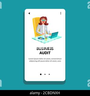 Business Audit Working Accountant Financier Vector Illustration Illustrazione Vettoriale