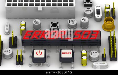 Messaggio di ERRORE rosso 503 (Servizio non disponibile) sul display della scheda elettronica Foto Stock