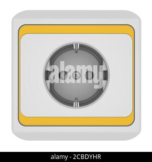 Presa elettrica. Presa elettrica. Isolato. Illustrazione 3D Foto Stock