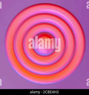 Sfondo 3d astratto. Rendering 3D. Vetro rosa scena con forme geometriche semplici in stile minimalista. Composizione statica. Foto Stock