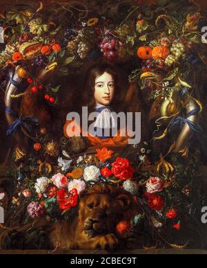 Guglielmo III d'Orange (1650-1702), giovane ragazzo di 10 anni, ritratto di Jan Davidzoon de Heem, Jan Vermeer van Utrecht, 1659-1666 Foto Stock