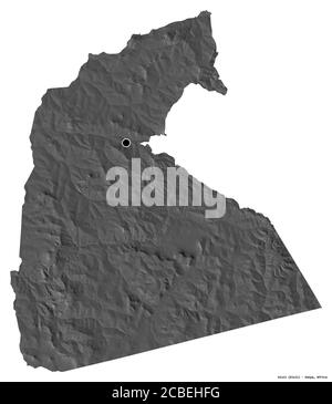 Kisii, contea del Kenya. Mappa altimetrica bilivello con laghi e fiumi