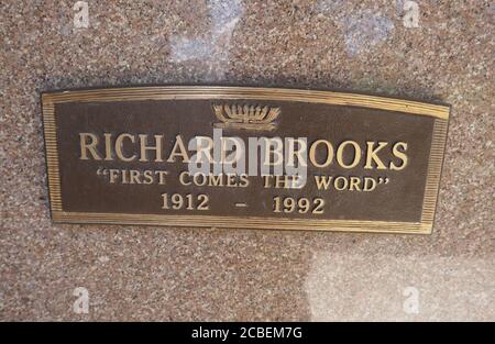 Culver City, California, USA 11 agosto 2020 UNA visione generale dell'atmosfera dello scrittore Richard Brooks grave a Hillside Memorial Park il 11 agosto 2020 a Culver City, California, USA. Foto di Barry King/Alamy Stock foto Foto Stock