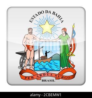 Lucida icona logo app guarnizione di bandiera dello stato brasiliano di Bahia Foto Stock