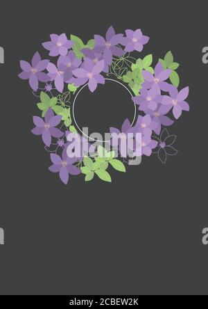 Modello floreale pulito con bouquet di fiori senza testo Illustrazione Vettoriale