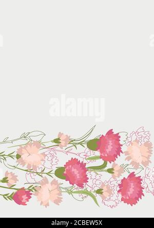 Modello floreale pulito con bouquet di fiori senza testo Illustrazione Vettoriale