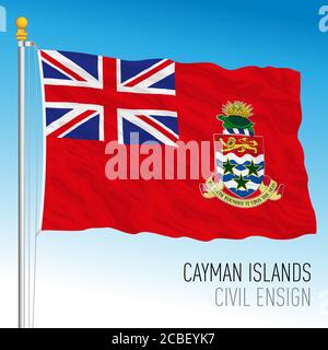 Bandiera civile ufficiale delle Isole Cayman, territorio d'oltremare del Regno Unito, illustrazione vettoriale Illustrazione Vettoriale