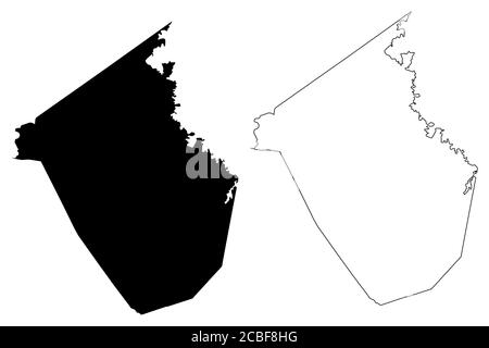 Caldwell County, Kentucky (Stati Uniti, Stati Uniti d'America, Stati Uniti, Stati Uniti, Stati Uniti) mappa vettoriale illustrazione, schizzo scrimolo Caldwell mappa Illustrazione Vettoriale