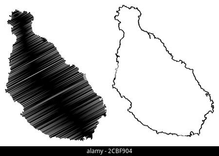 Isola di Santiago (Repubblica di Cabo Verde, Capo Verde, arcipelago) mappa illustrazione vettoriale, abbozzare mappa Santiago mappa Illustrazione Vettoriale