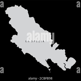 Mappa della provincia di la Spezia Illustrazione Vettoriale