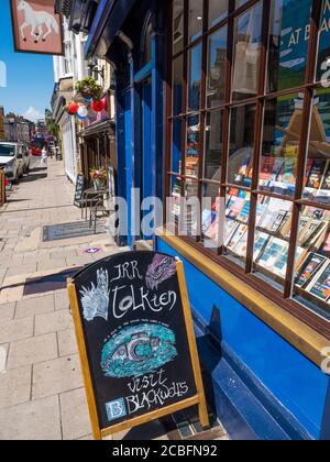 JRR Tolkien, Bookshop Sign, Blackwell's Bookshop, Oxford, Oxfordshire, Inghilterra, Regno Unito, GB. Foto Stock