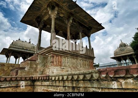 Raniji ki Baori, anche conosciuto come la steppwell della regina è un passo notato situato nella città di Bundi, Rajasthan. India. Foto Stock