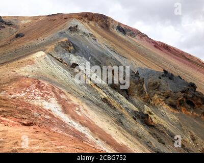 Brennisteinsalda (onda di zolfo) a Landmannalaugar, Islanda Foto Stock