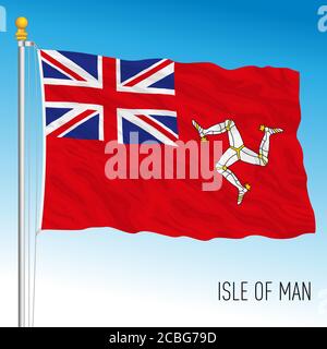 Bandiera civile ufficiale dell'isola di Man, Regno Unito, illustrazione vettoriale Illustrazione Vettoriale