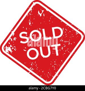 Il colore rosso ha esaurito il francobollo in gomma. Vettore isolato Illustrazione Vettoriale