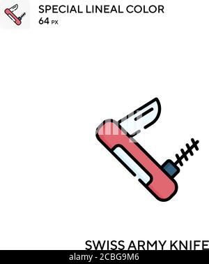 Coltello svizzero dell'esercito icona semplice vettore. Icone dei coltelli dell'esercito svizzero per il vostro progetto commerciale Illustrazione Vettoriale