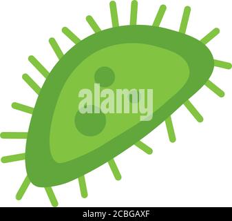 icona dei batteri vibrio cholerae su sfondo bianco, stile piatto, illustrazione vettoriale Illustrazione Vettoriale