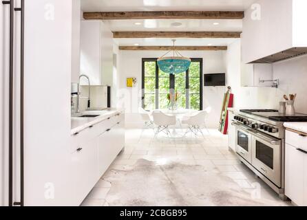 Cucina bianca contemporanea in generale Foto Stock