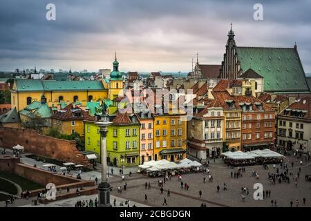 Vecchio mercato della città vecchia di Varsavia, Polonia Foto Stock