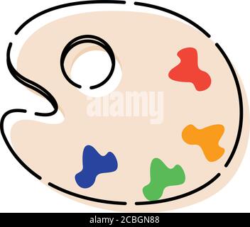 Icona tavolozza colori isolata Illustrazione Vettoriale