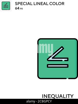 Icona del vettore di colore lineare speciale per disuguaglianza. Icone di disuguaglianza per il vostro progetto aziendale Illustrazione Vettoriale