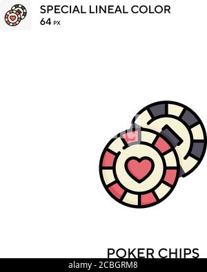 Poker chip speciale lineal colore vettore icona. Poker chip icone per il tuo progetto di business Illustrazione Vettoriale