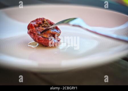 Pomodori secchi fatti in casa Foto Stock