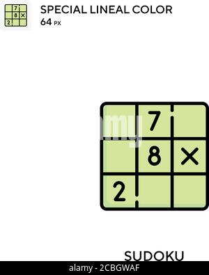 Icona vettore colore lineare speciale Sudoku. Icone Sudoku per il vostro progetto di business Illustrazione Vettoriale