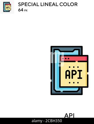 Icona vettore di colore lineare speciale API. Icone API per il vostro progetto aziendale Illustrazione Vettoriale