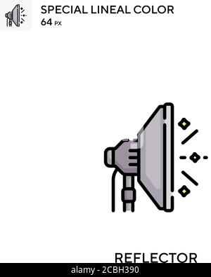 Icona del vettore colore lineare speciale del riflettore. Icone di riflettore per il vostro progetto di affari Illustrazione Vettoriale
