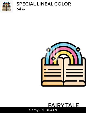 Icona vettore colore lineare speciale fiaba. Icone fiabe per il vostro progetto aziendale Illustrazione Vettoriale